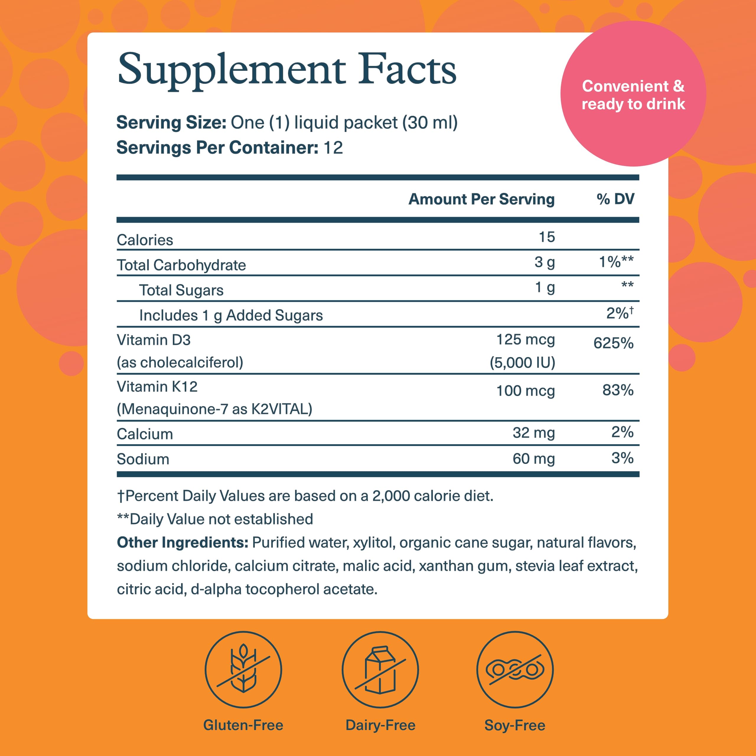 Youtheory K2D3 Calcium Supplement bottle side view