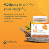 Youtheory K2D3 Vitamin Supplement bottle with a measuring spoon