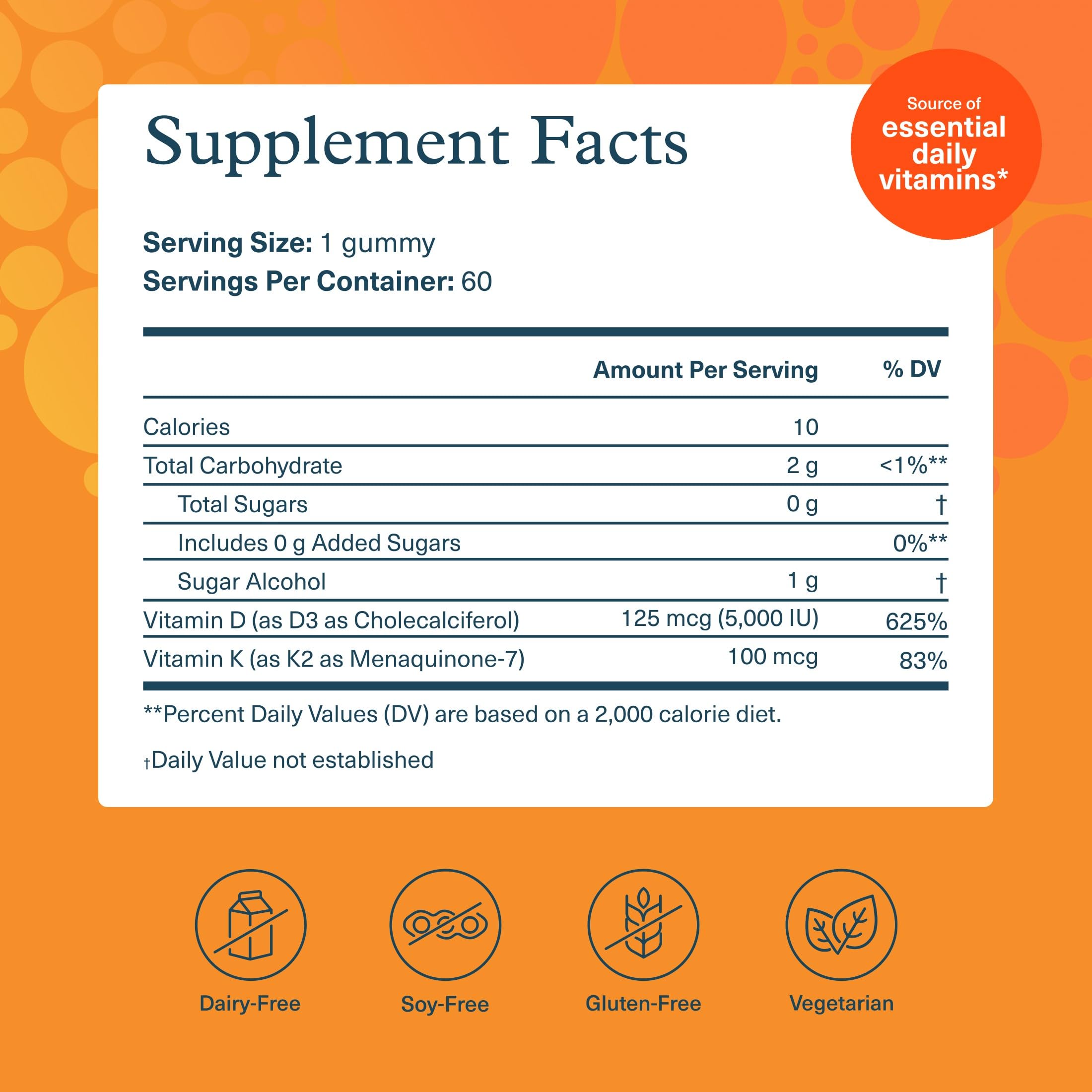 Youtheory K2D3 Vitamin Supplement gummy close-up