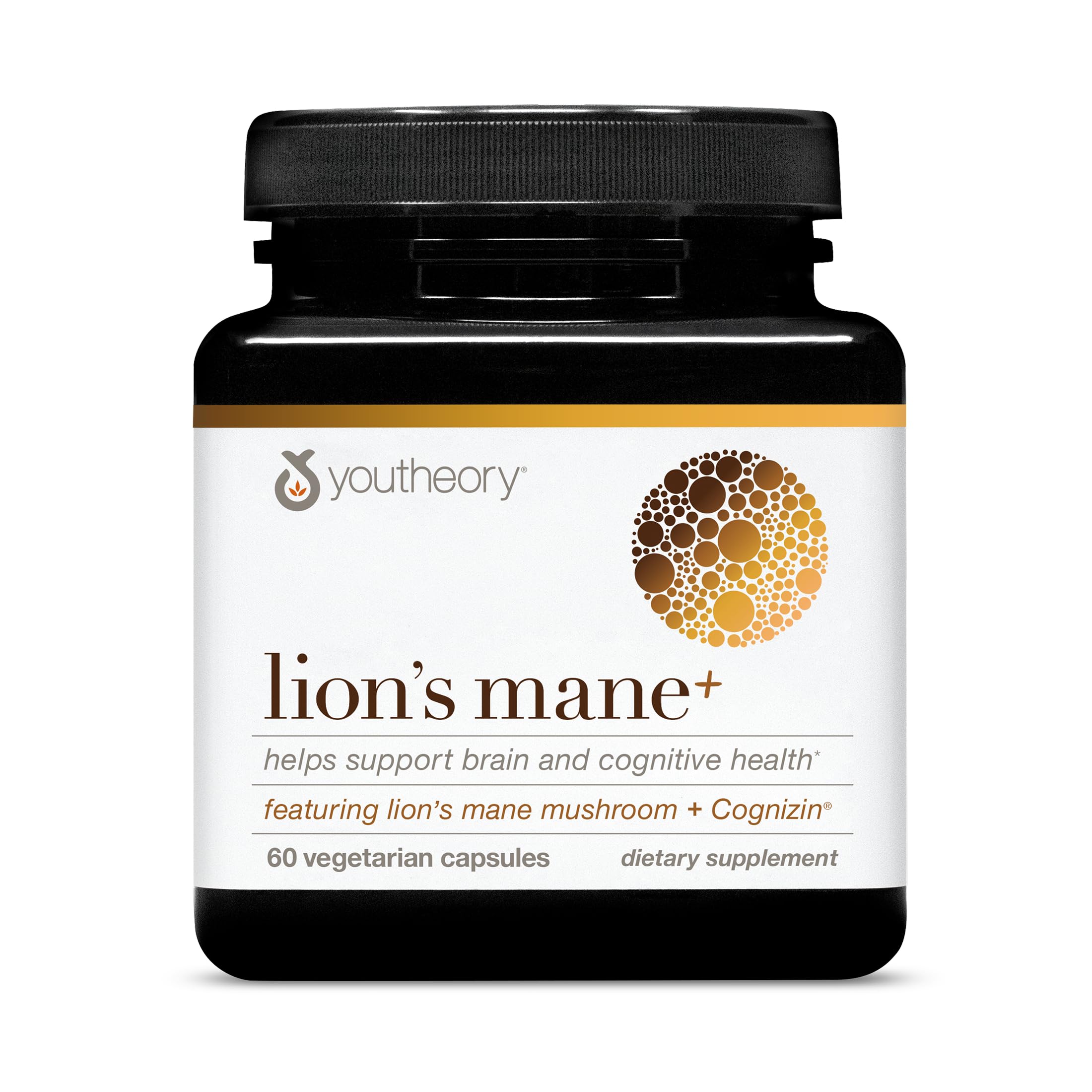 Youtheory Lion's Mane Plus Brain Support Capsules front view