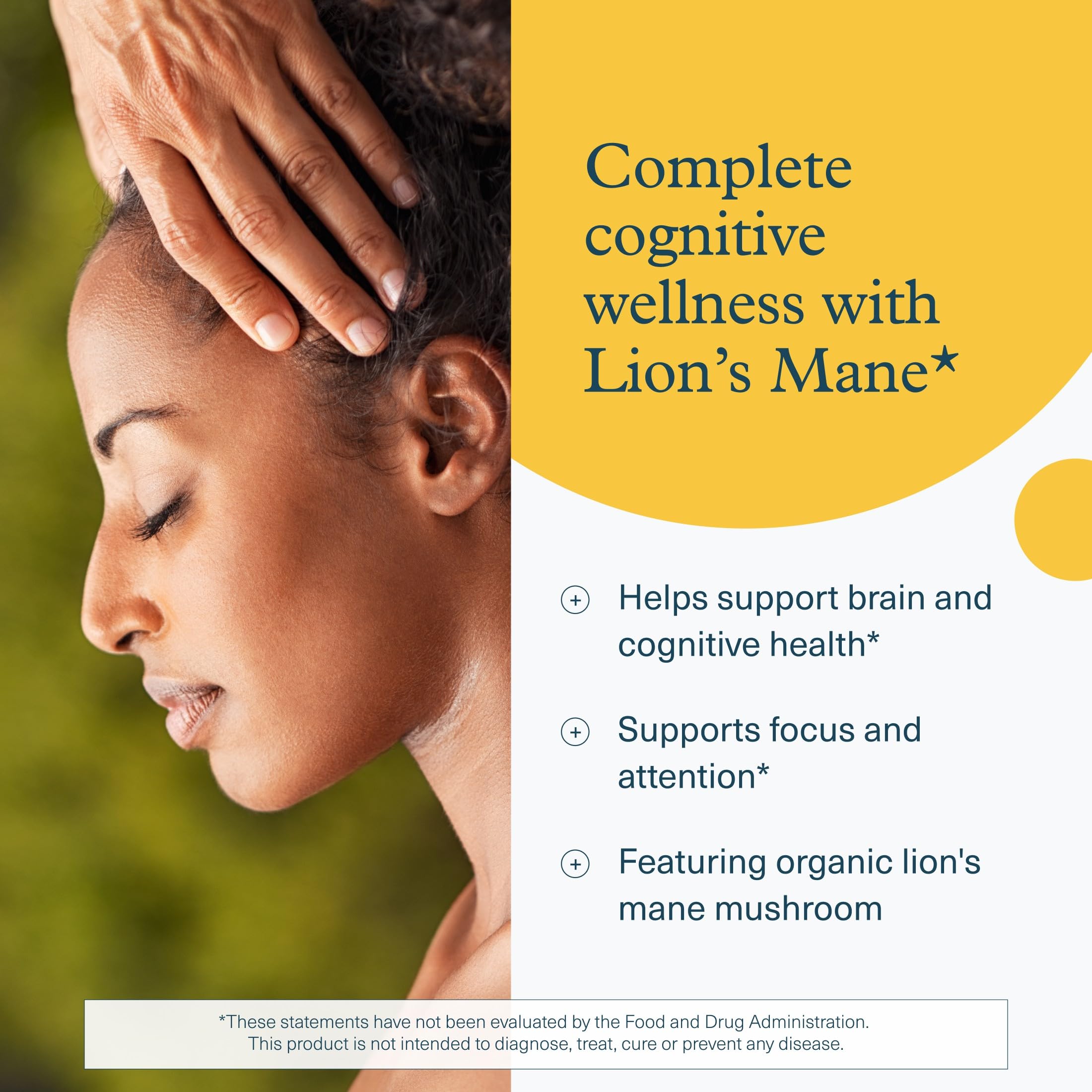 Youtheory Lion's Mane Plus capsules on a wooden surface