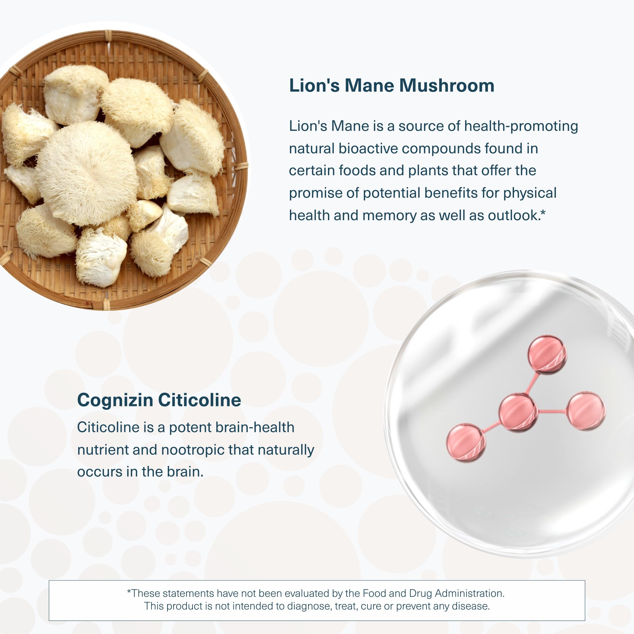 Youtheory Lion's Mane Plus ingredients list on packaging