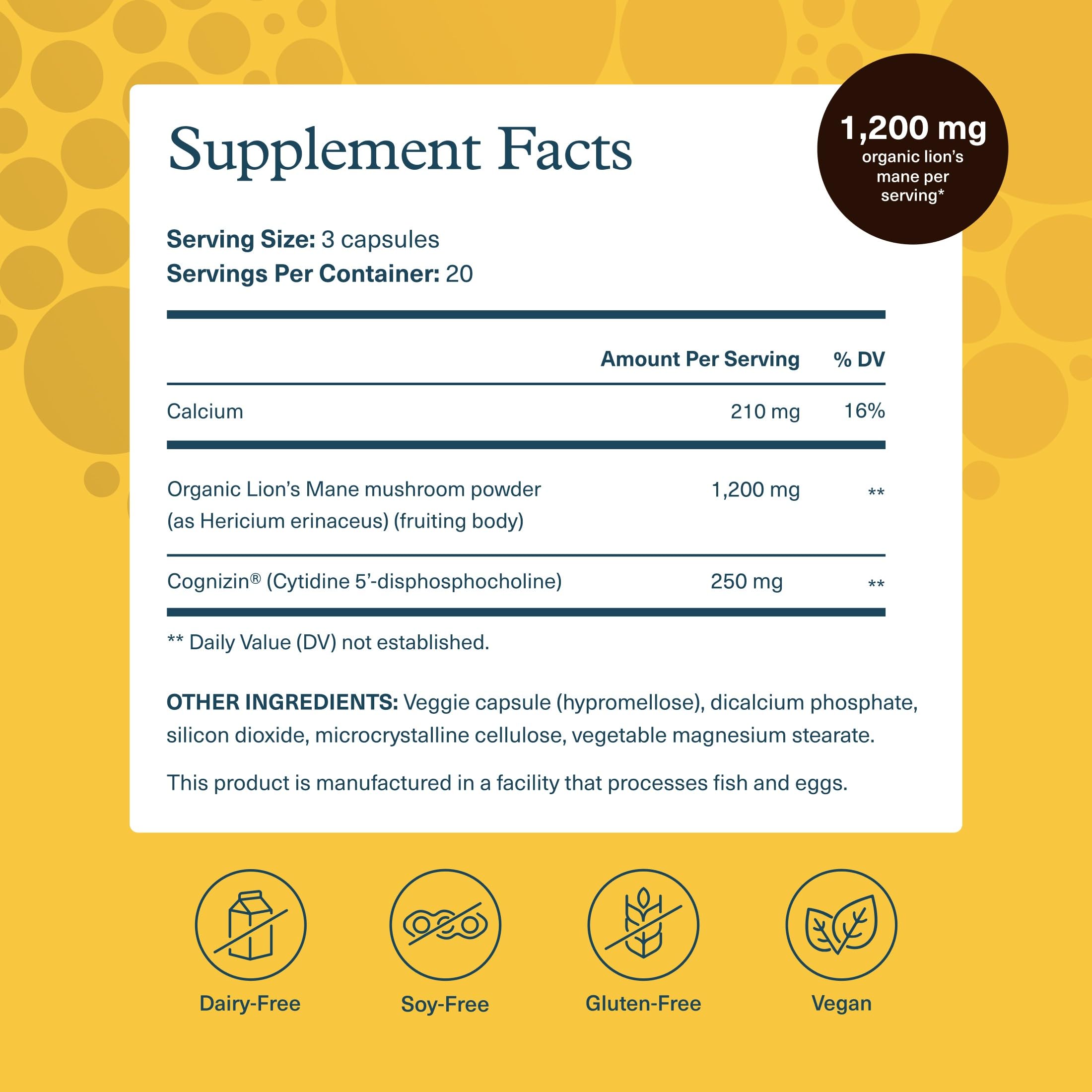 Youtheory Lion's Mane Plus supplement bottle side view