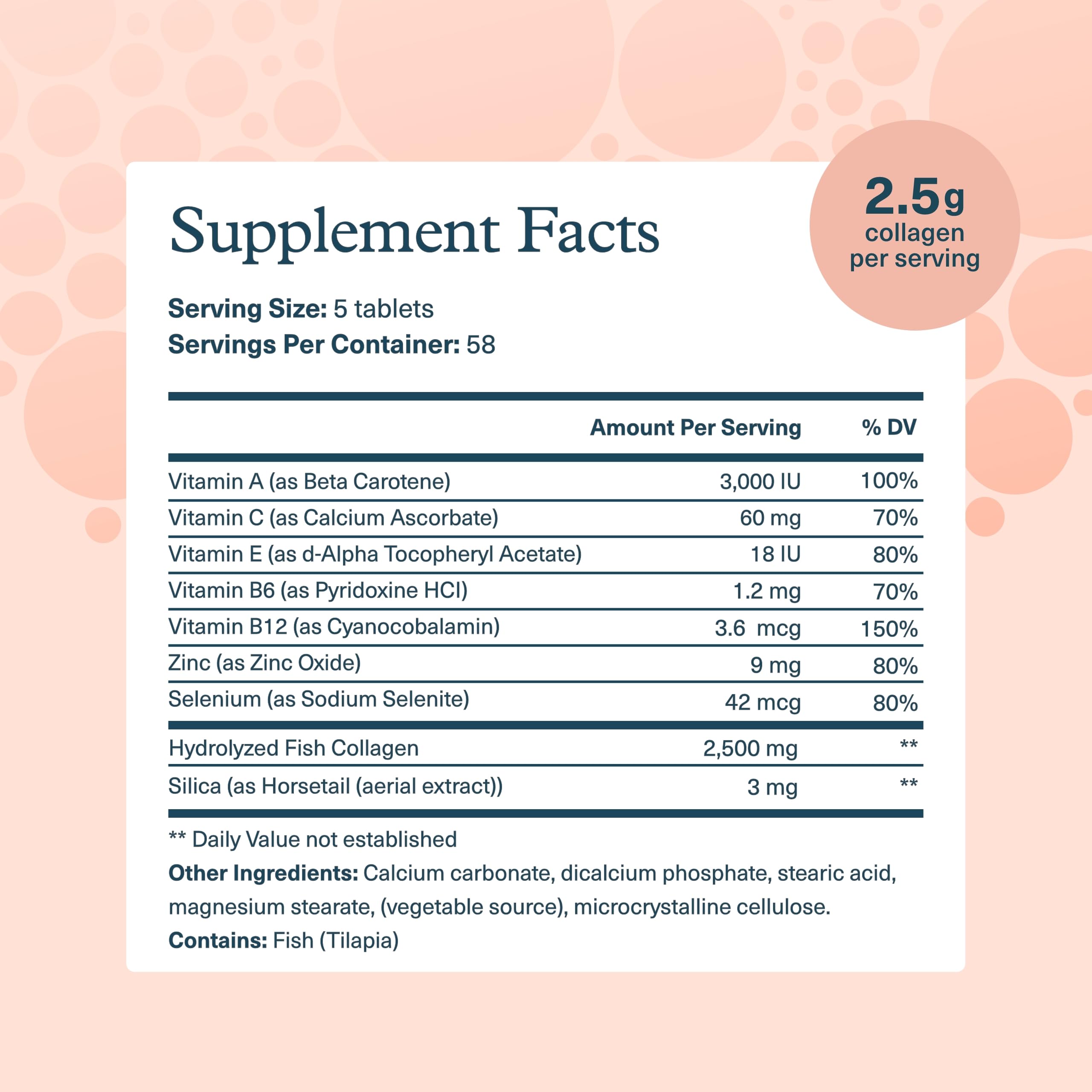 Youtheory Marine Collagen Tablets 2500mg side view