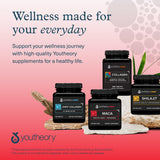 Youtheory Men's Maca Supplement 1000mg vegan capsules with other supplements