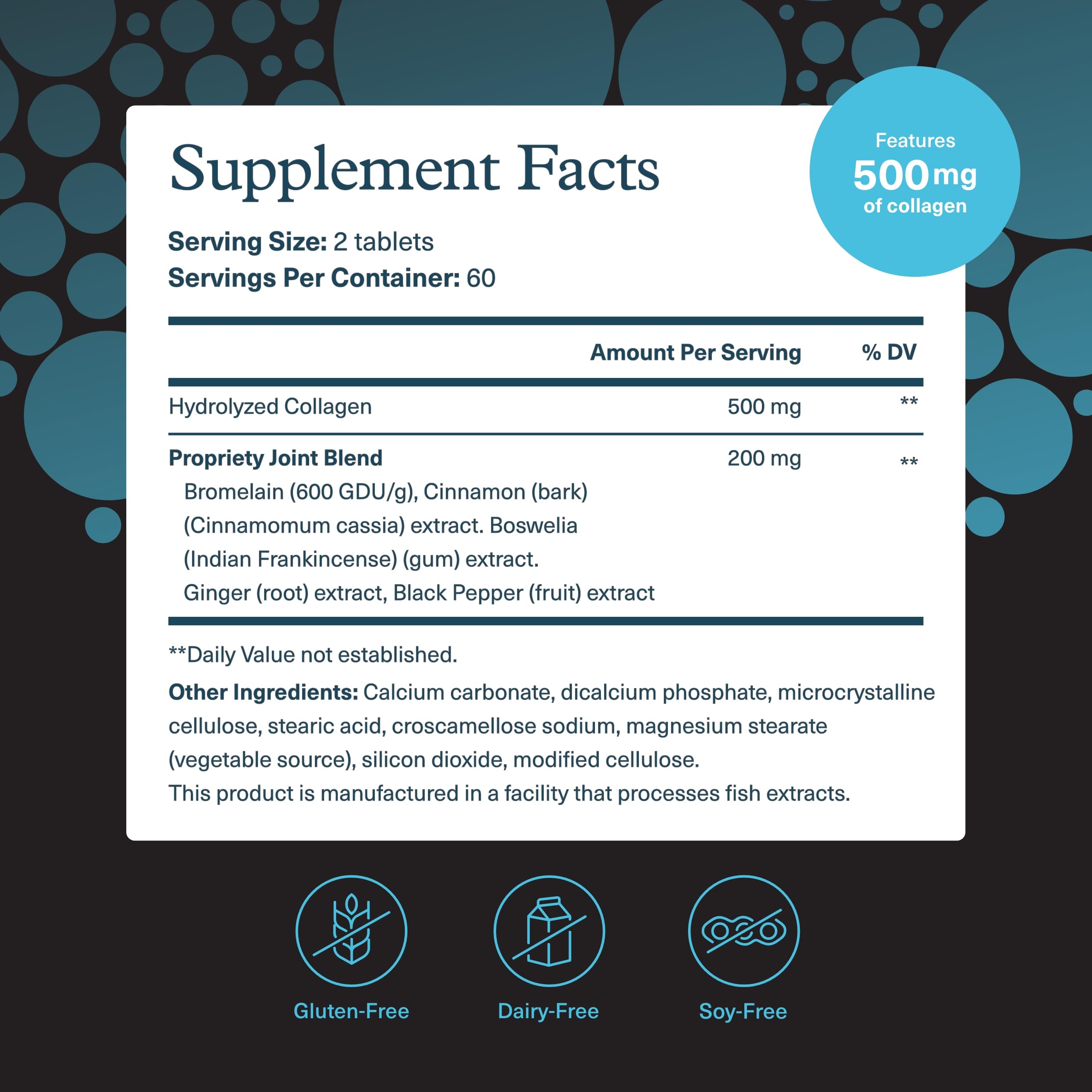 Youtheory Multi Collagen Blend 500mg side view