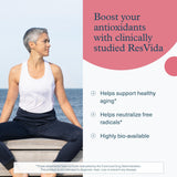 Youtheory Resveratrol Antioxidant Supplement back view showing ingredients