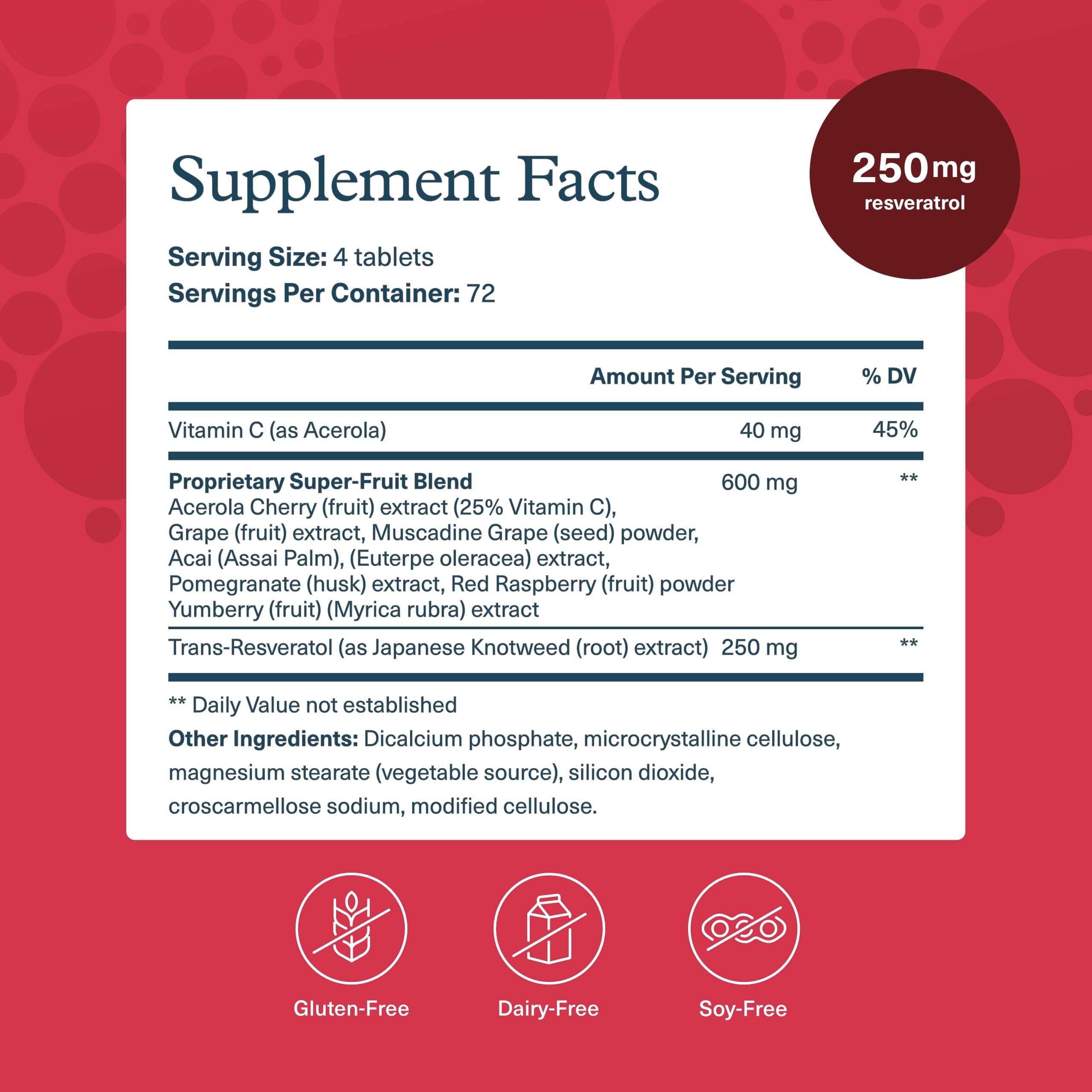 Youtheory Resveratrol Supplement side view showing packaging