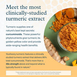 Youtheory Turmeric Extra Strength 1000mg capsules on a wooden surface