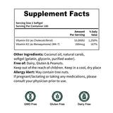 YOUTHVITA Vitamin D3 & K2 Softgels 180 count packaging