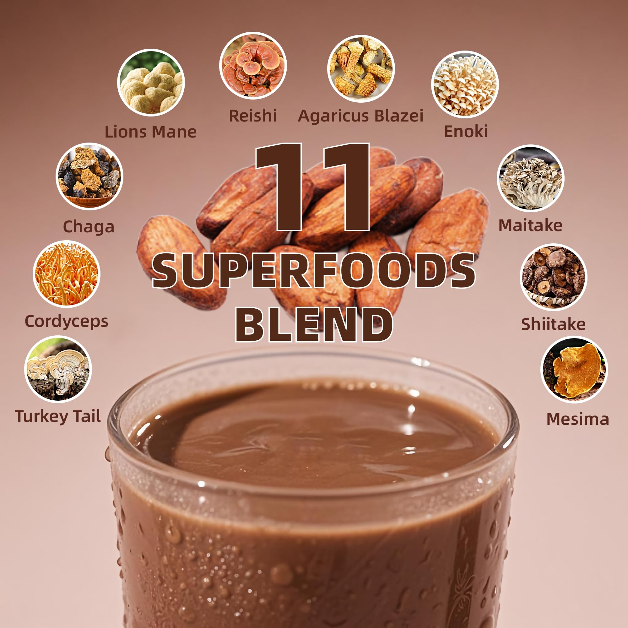 YoYoJo Mushroom Cacao Powder scoop with cacao powder