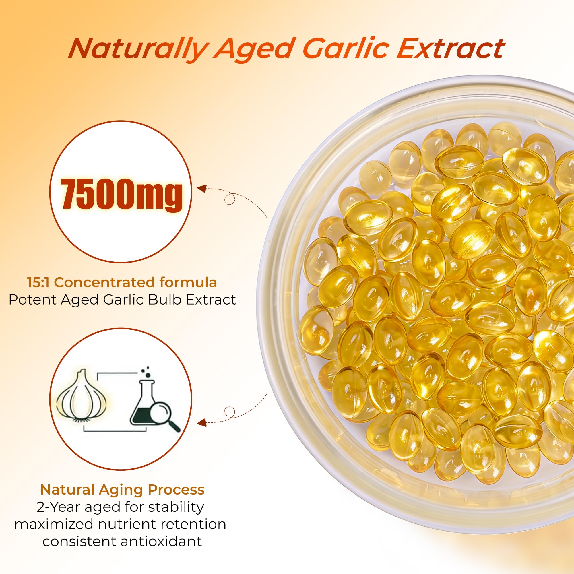 YQMFFQM Odorless Aged Garlic Extract Softgels packaging
