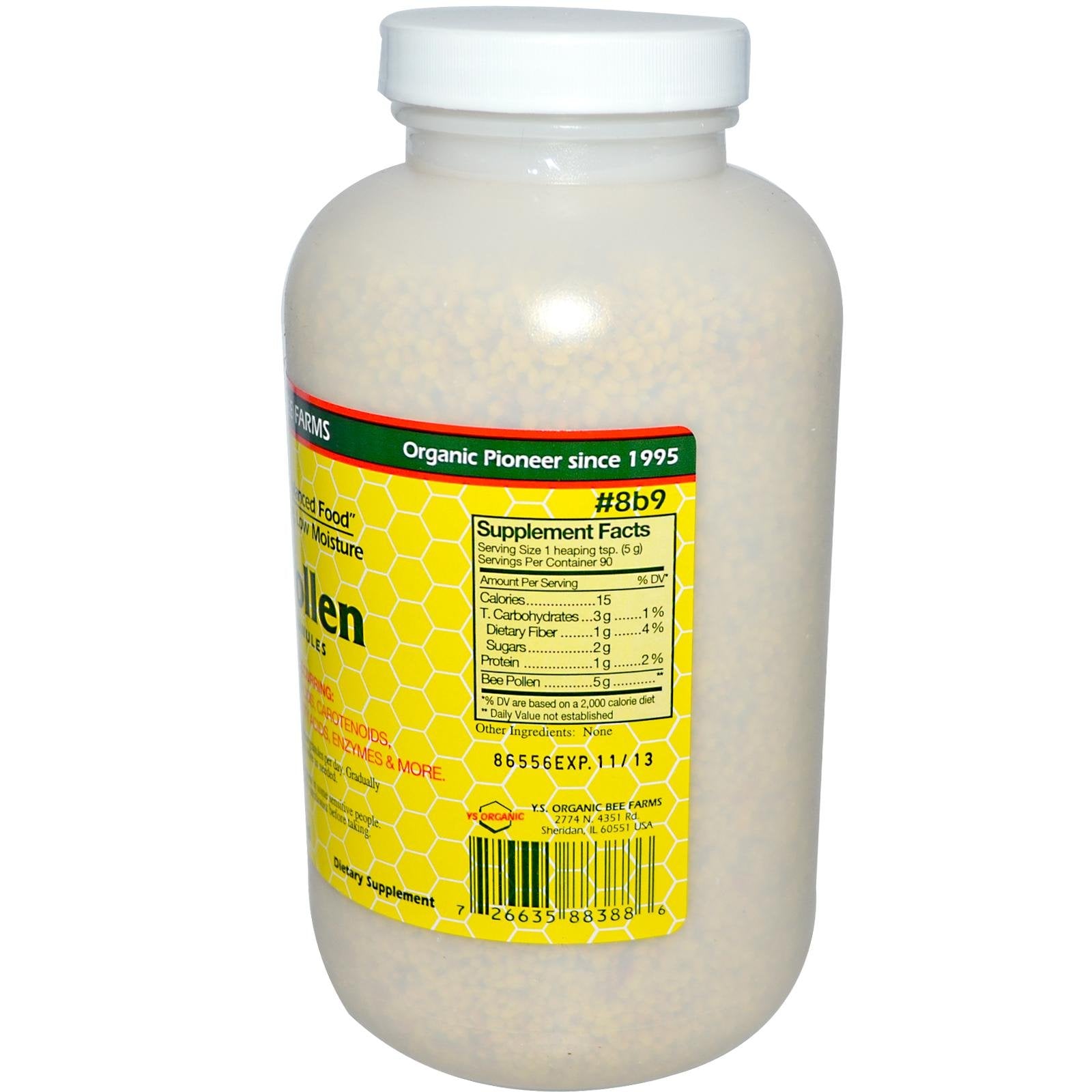 YS Organic Bee Pollen Granulars 454g packaging details