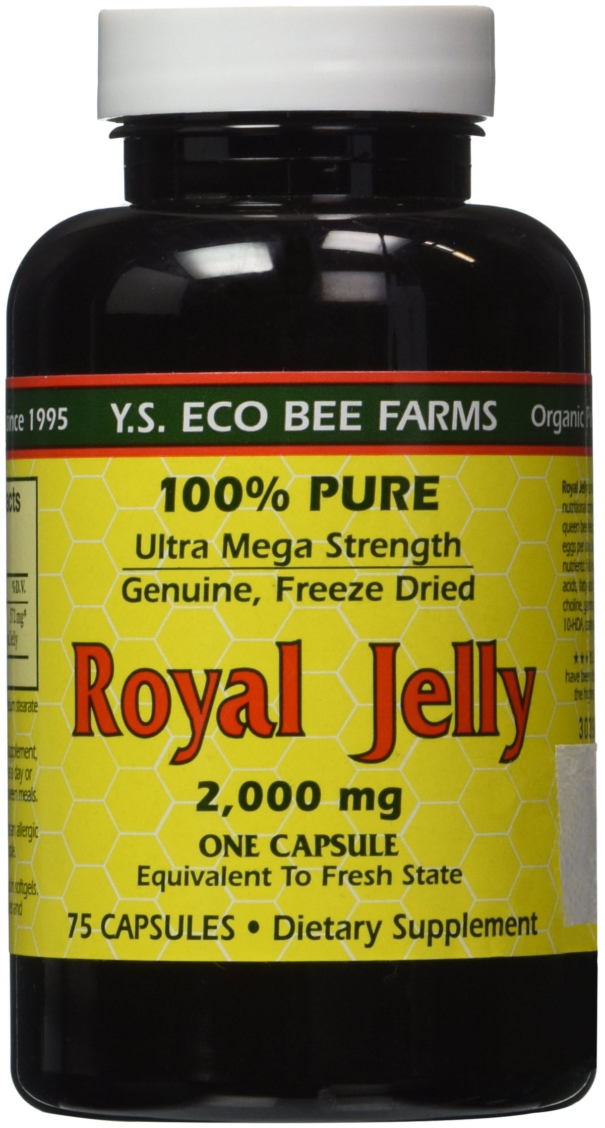 YS Organic Royal Jelly 2000 mg 75 Caps front view