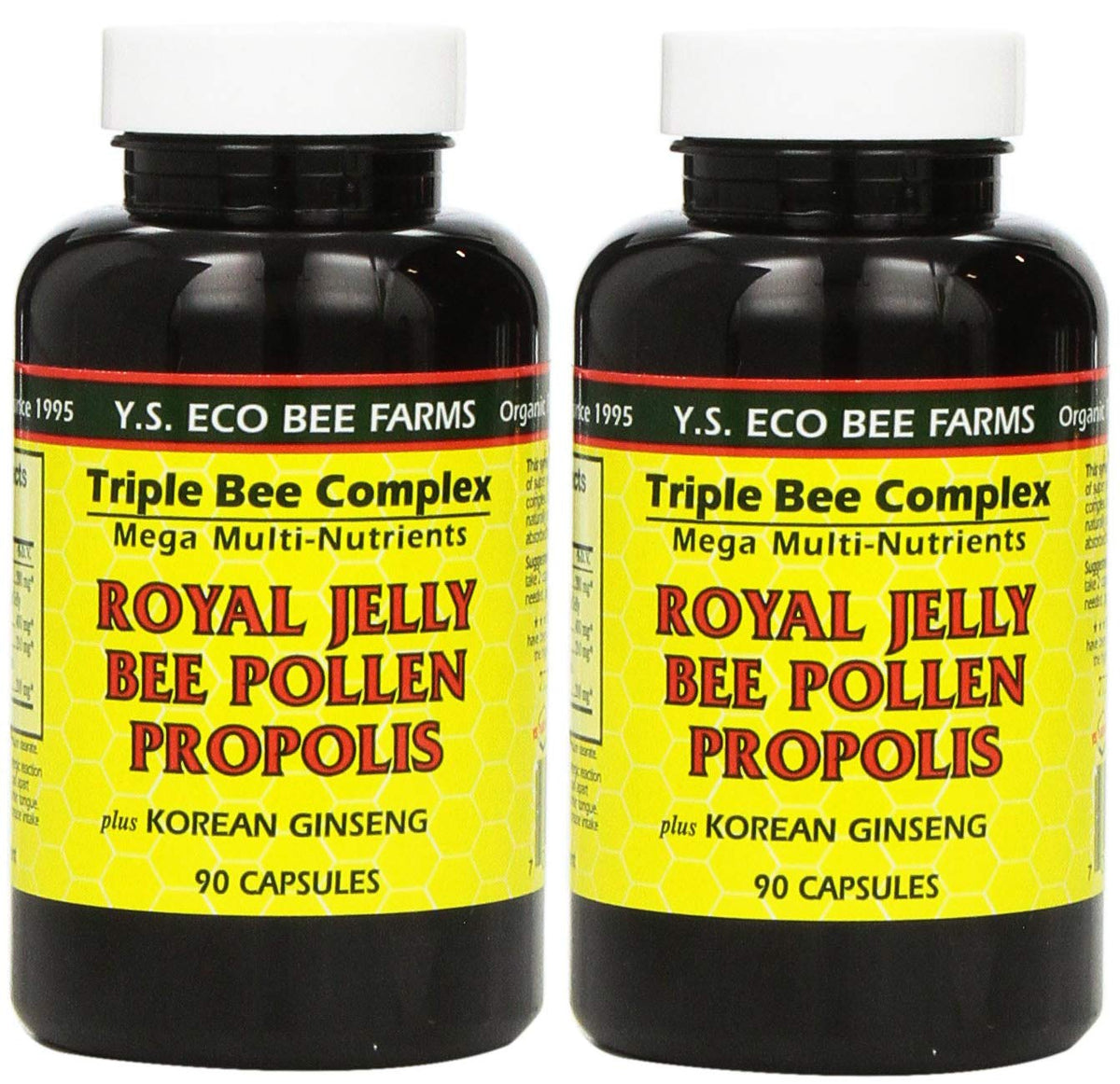 YS Organic Royal Jelly Bee Pollen Propolis 90 Capsules front view