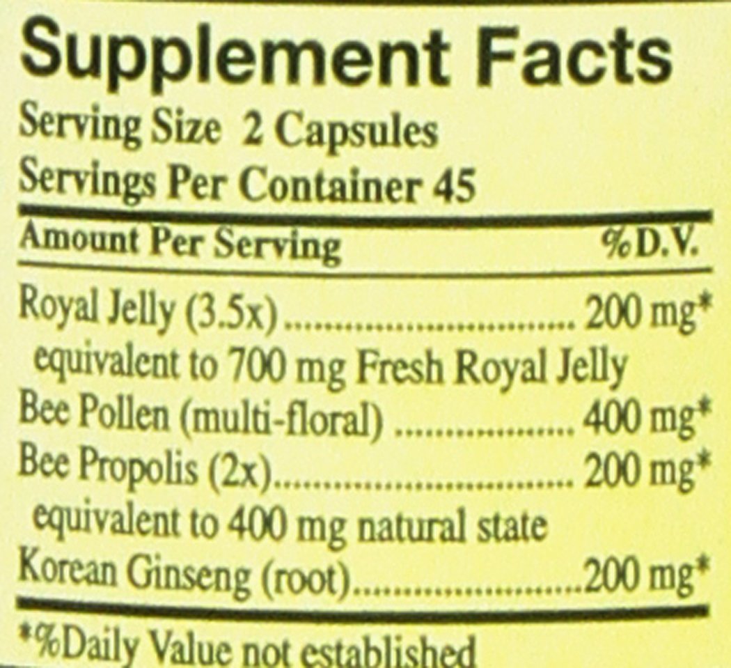 YS Organic Royal Jelly Bee Pollen Propolis packaging