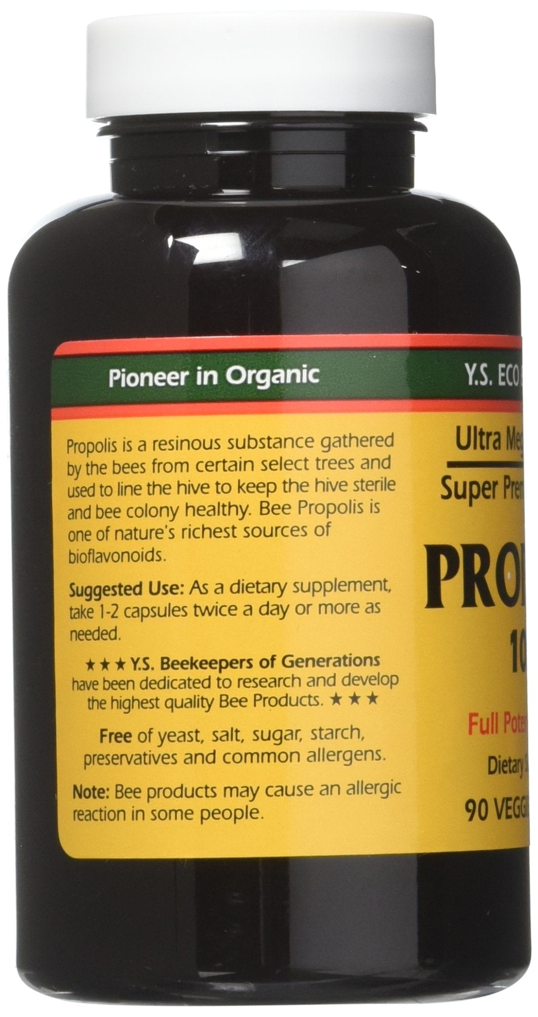 YS Organic Super Ultimate Strength Fresh Royal Jelly capsule pack back view