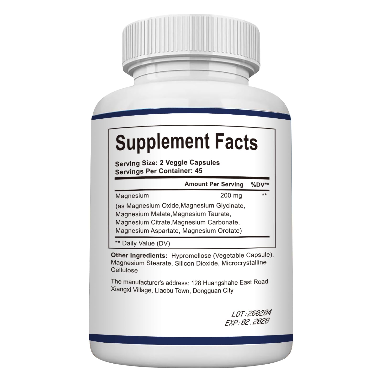 Ysoibva Magnesium Complex 90 capsules side view