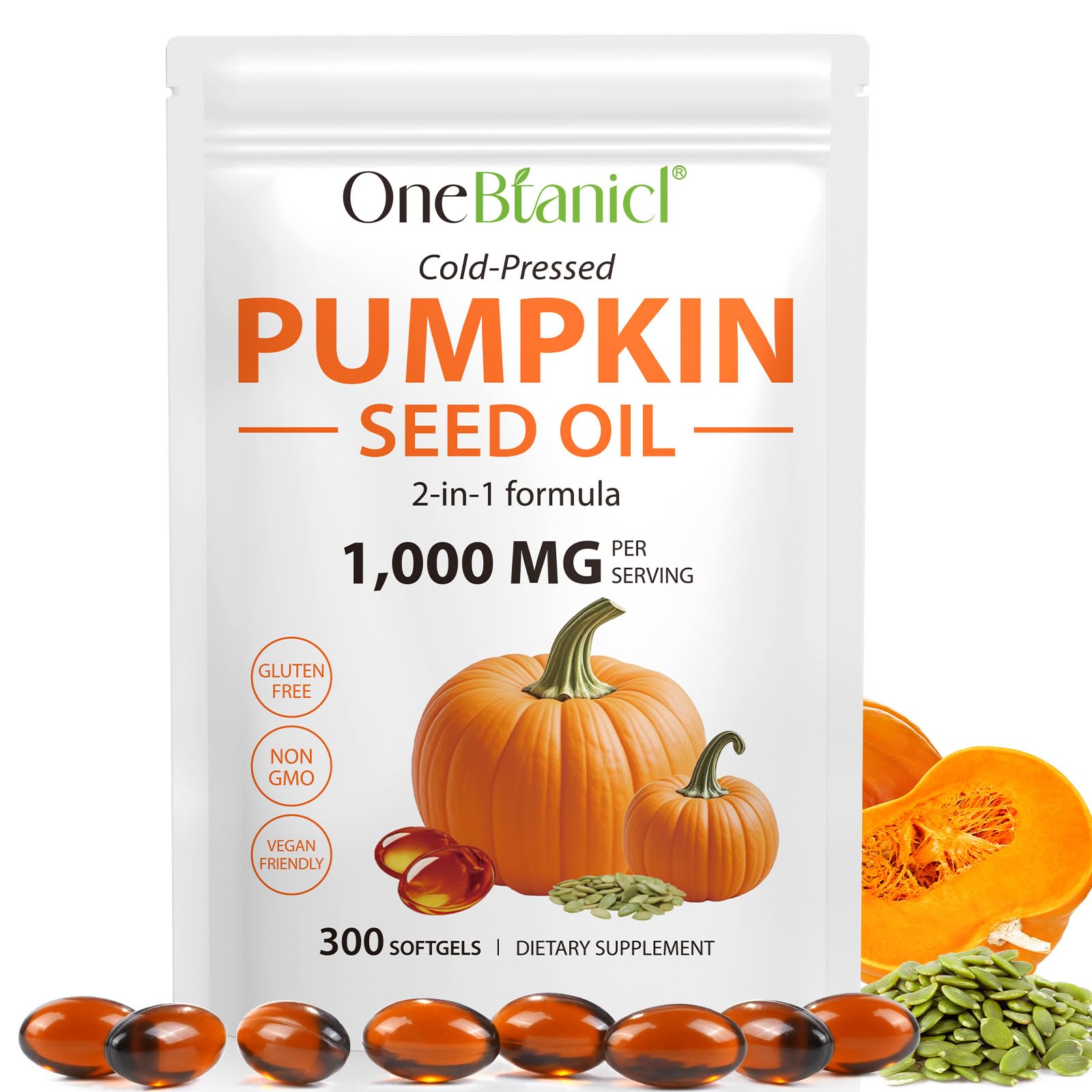 YUEPLATTNMAY Saw Palmetto & Pumpkin Seed Oil Capsules front view