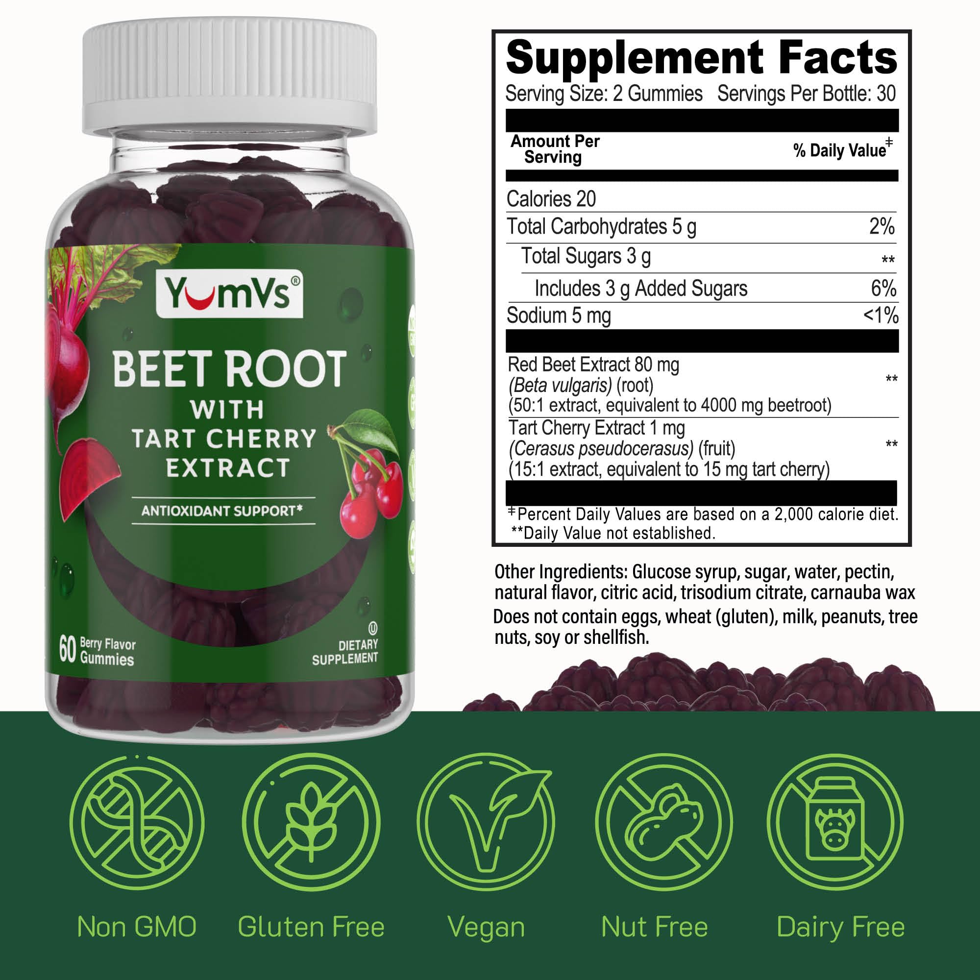 YUM-V'S Beet Root Gummies ingredients list