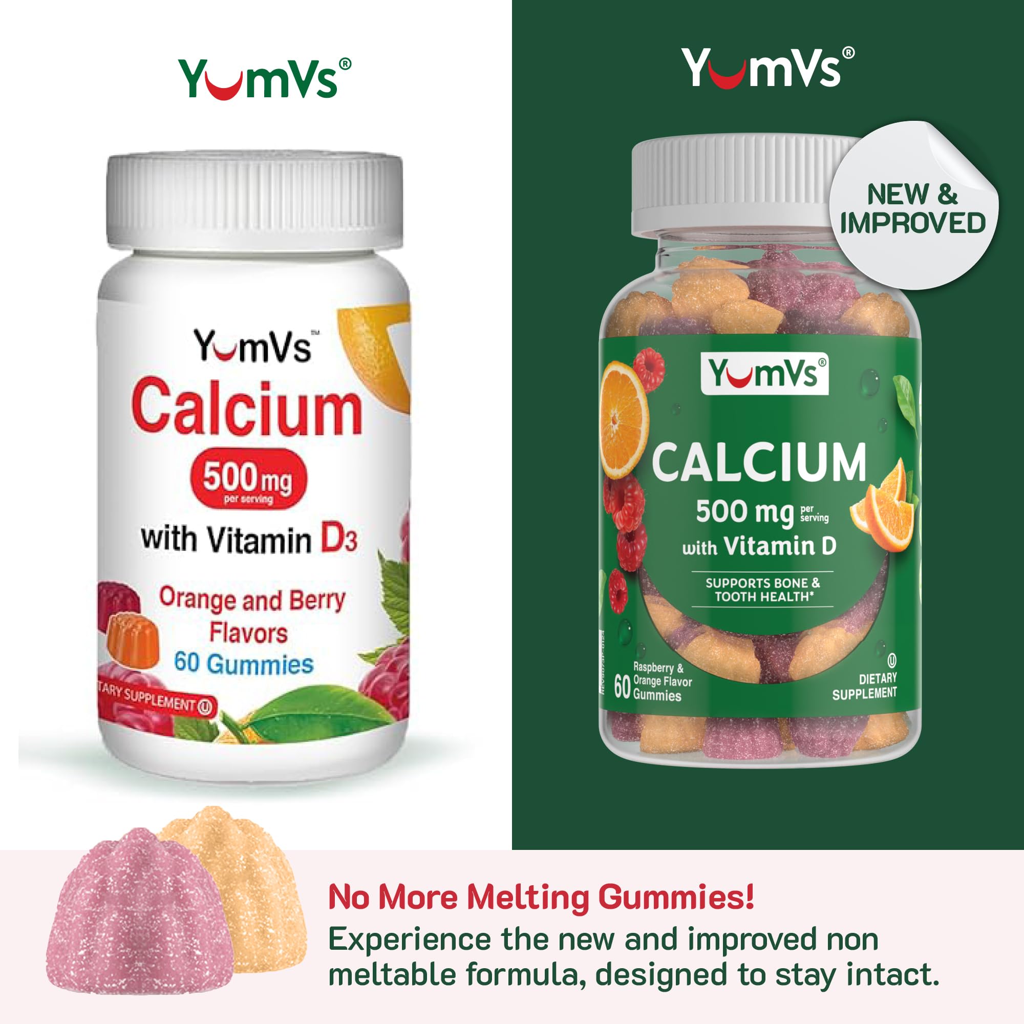 YUM-V'S Calcium Gummies packaging side view