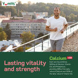 YUM-V'S Calcium Gummies with a measuring spoon