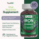 YUM-V'S Iron Gummies packaging side view