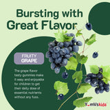 YUM-V'S Kids Iron Gummies displayed with fruits