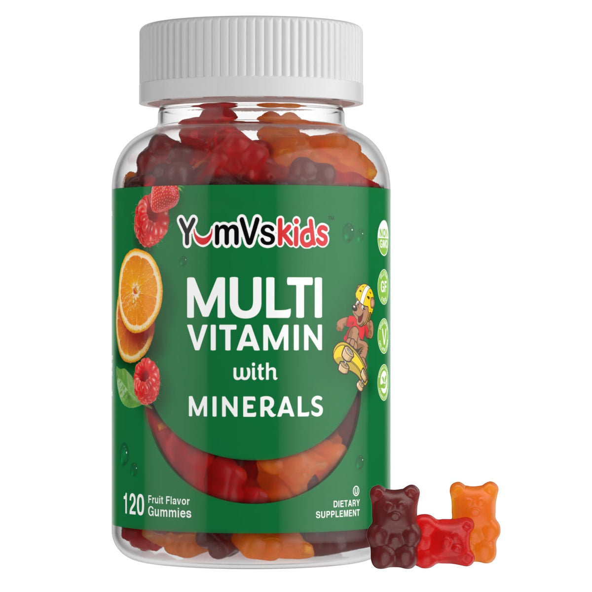 YUM-V'S Kids Multivitamin Gummies 60 Count front view