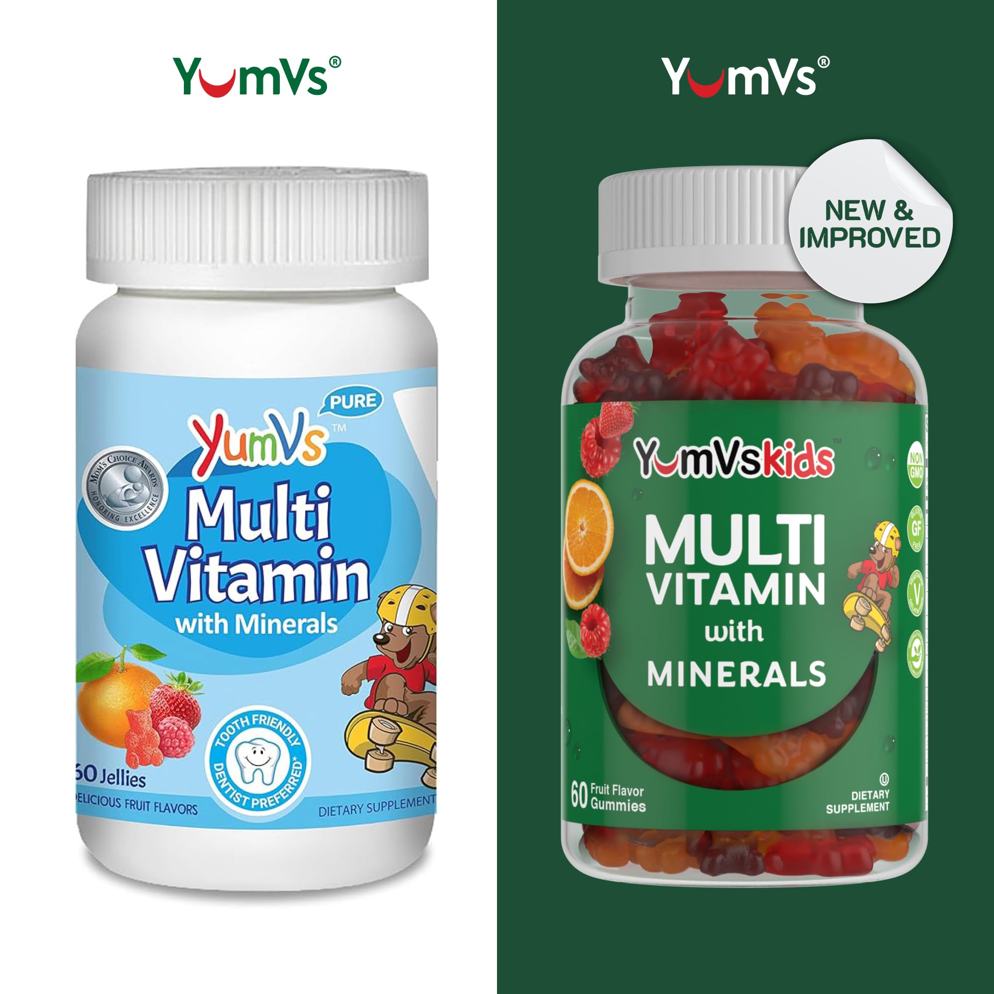 YUM-V'S Kids Multivitamin Gummies packaging side view