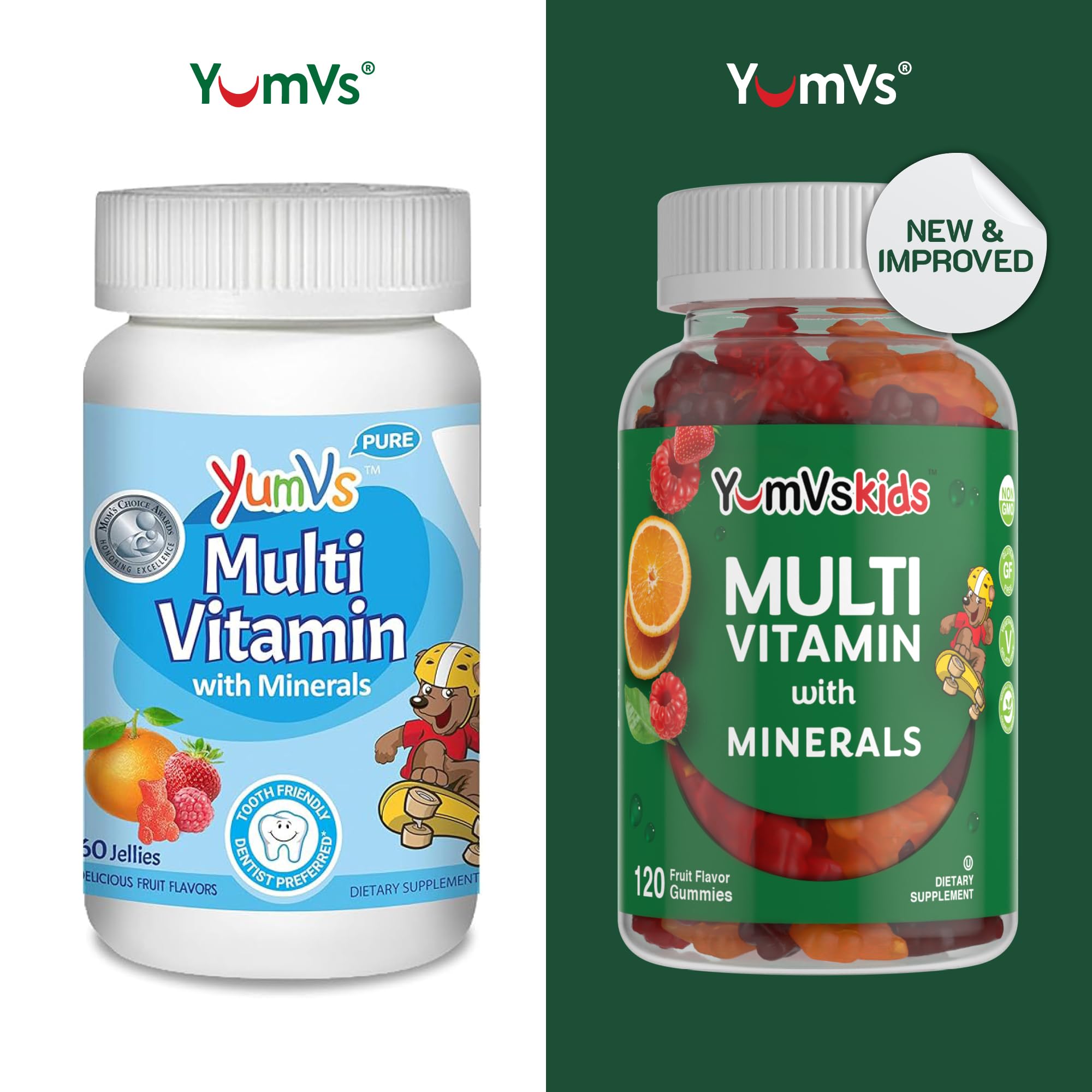YUM-V'S Kids Multivitamin Gummies packaging side view