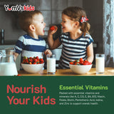 YUM-V'S Kids Multivitamin Gummies with a child holding them