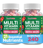 YUM-V'S Kids Multivitamins Chewables front view with grape and berry flavour