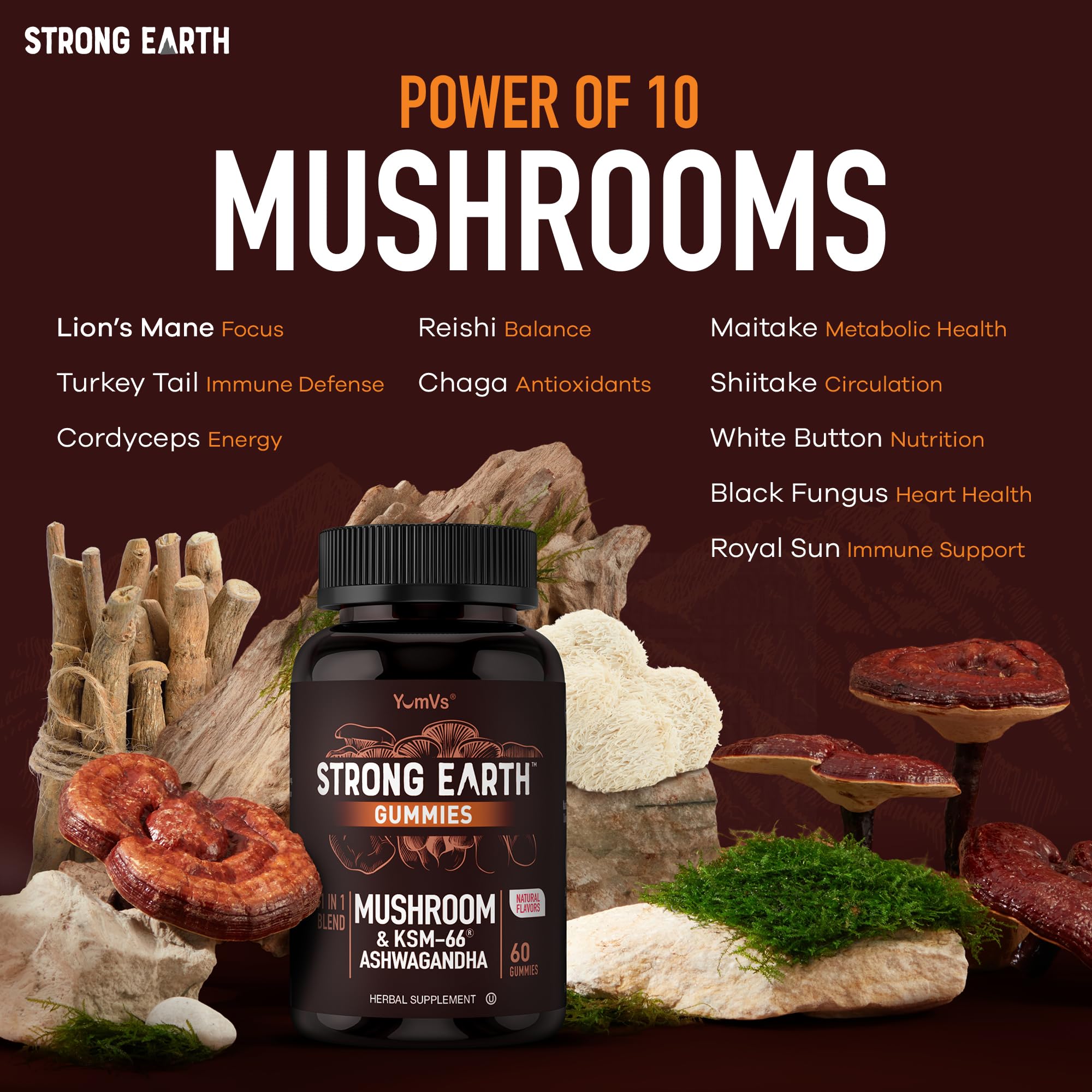 YUM-V'S Mushroom Gummies nutritional information