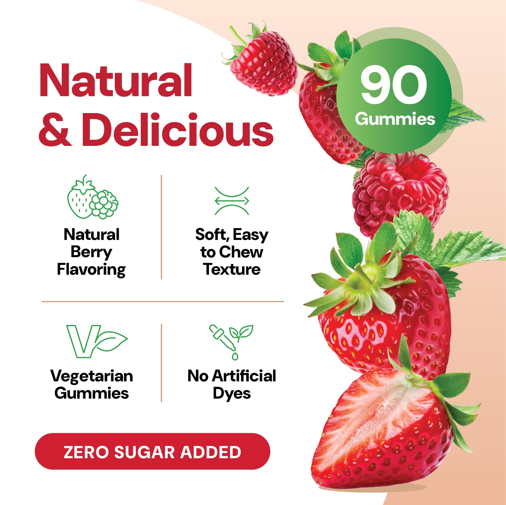 YUM-V'S Prebiotic Fiber Gummies side view showing serving size