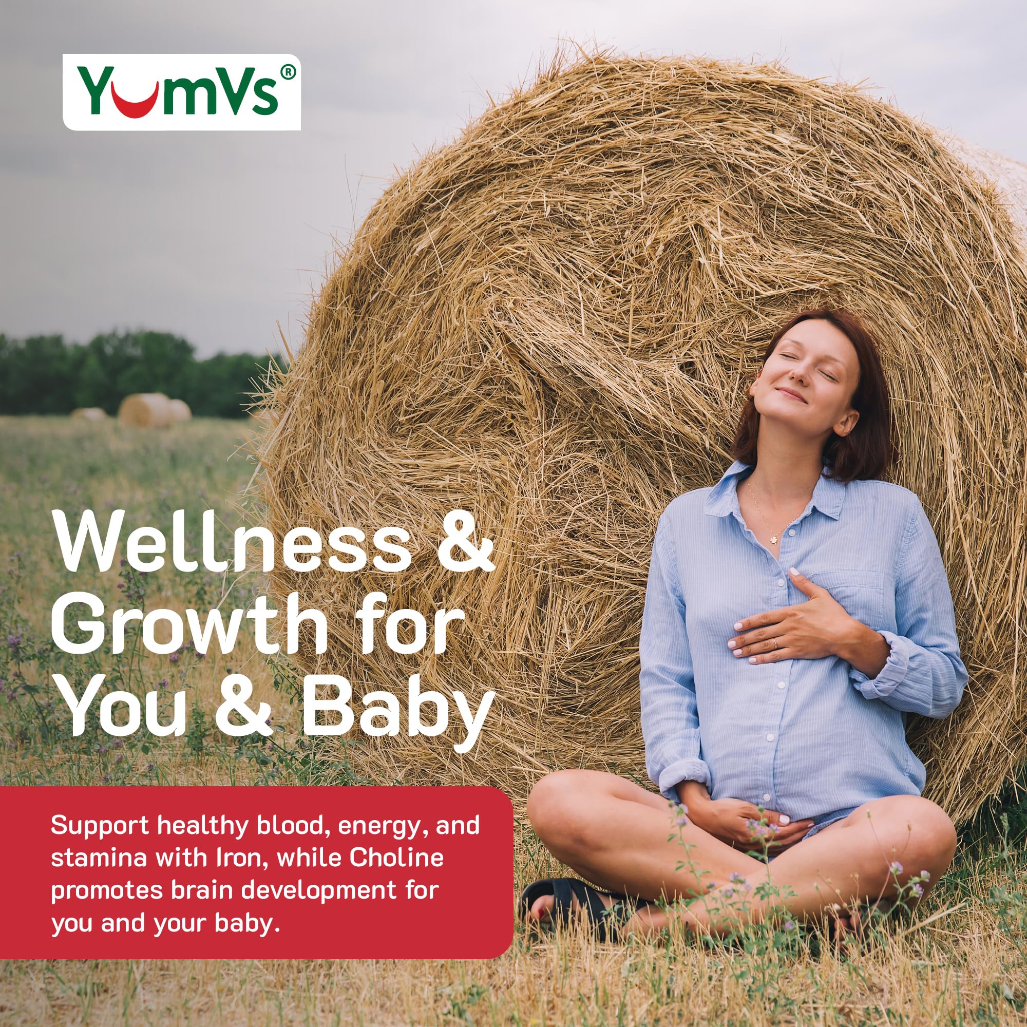 YUM-V'S Prenatal Gummies displayed with other health supplements