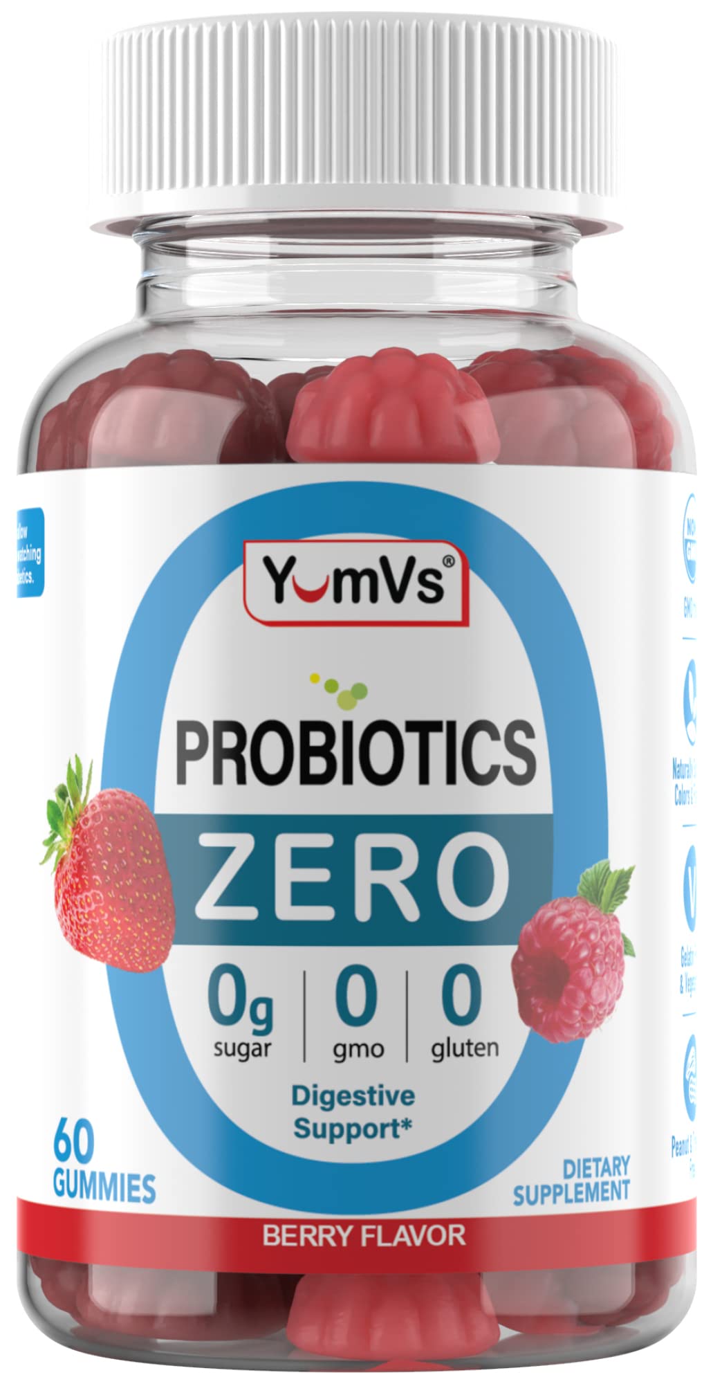 YUM-V'S Probiotic Gummies for Women strawberry flavour gummies