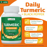 YUM-V'S Turmeric Capsules packaging with ingredients list