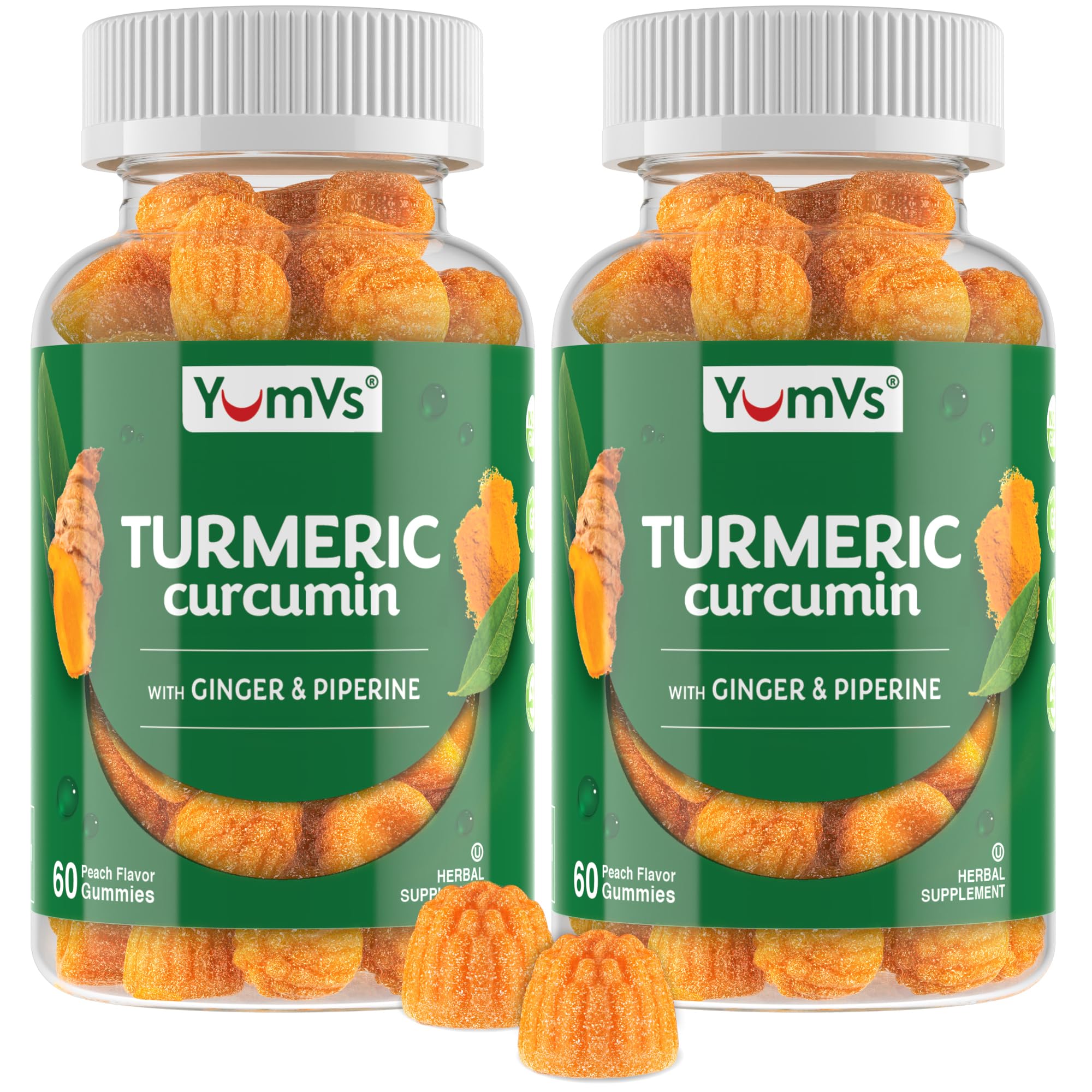 YUM-V'S Turmeric Gummies 60 count front view