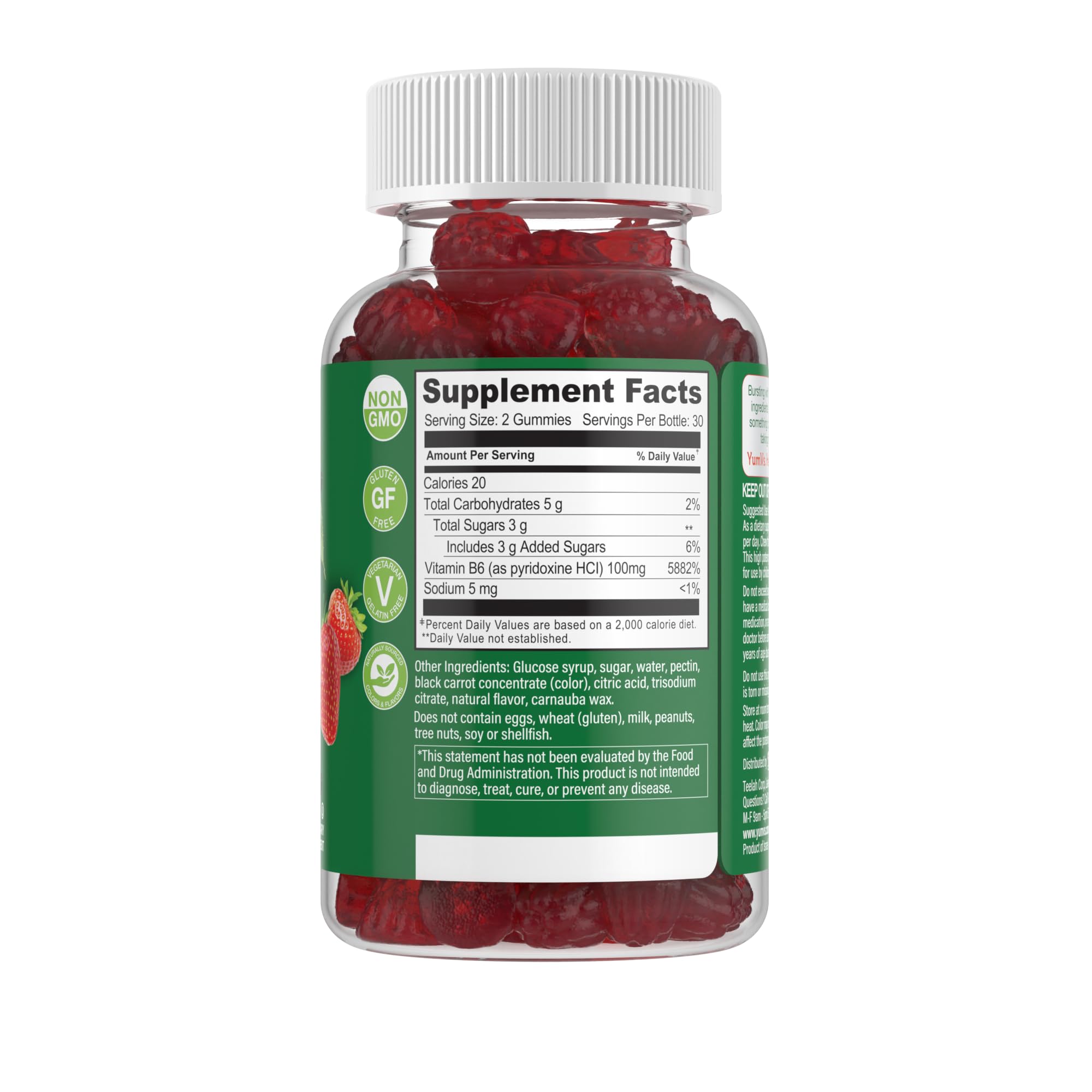 YUM-V'S Vitamin B6 Gummies 100mg Strawberry Flavour lifestyle scene