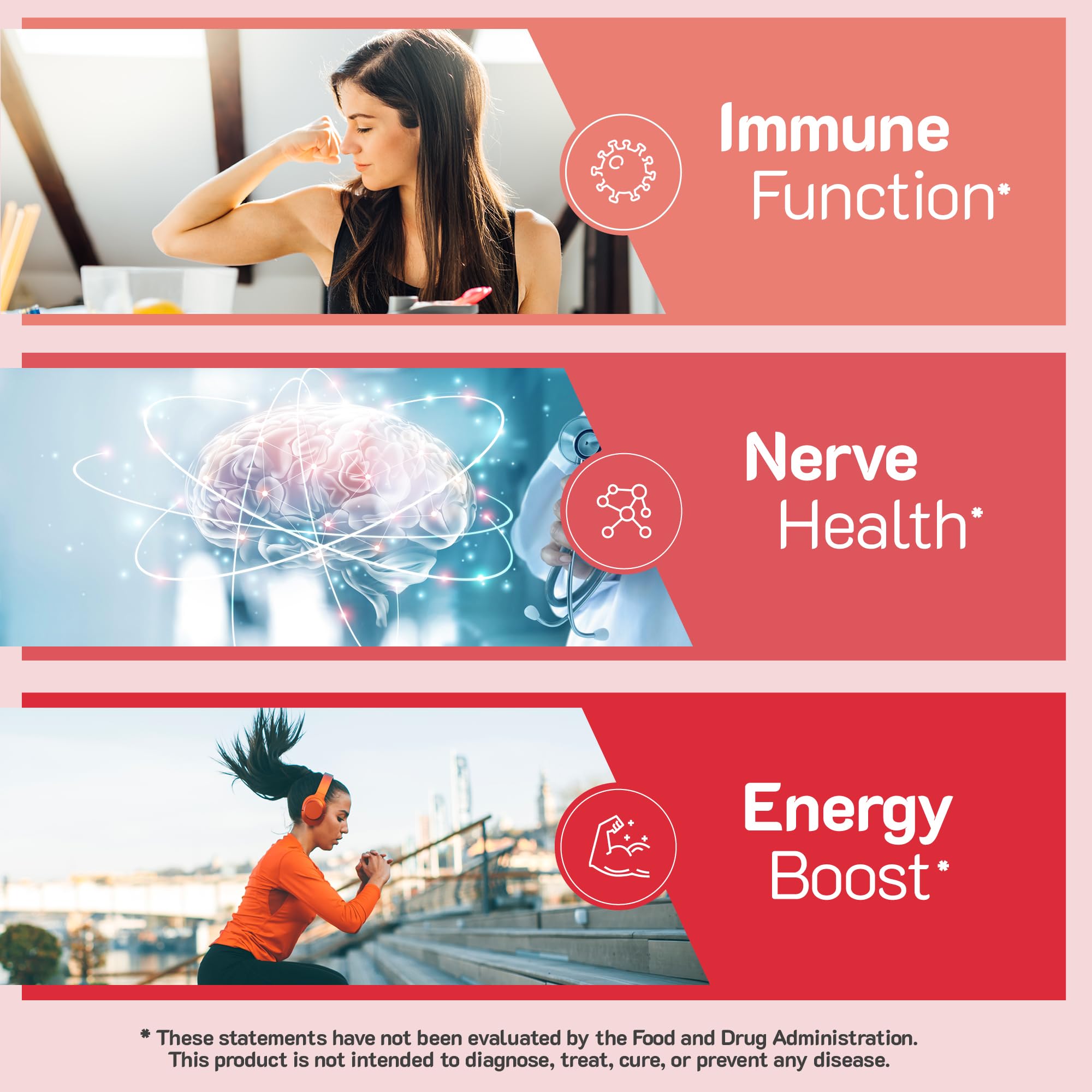 YUM-V'S Vitamin B6 Gummies 100mg Strawberry Flavour serving suggestion