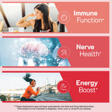 YUM-V'S Vitamin B6 Gummies 100mg Strawberry Flavour serving suggestion