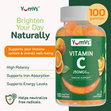 YUM-V'S Vitamin C Gummies 250mg gummies in a bowl
