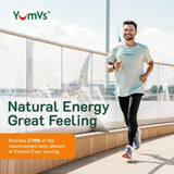 YUM-V'S Vitamin C Gummies 250mg gummies scattered on a surface