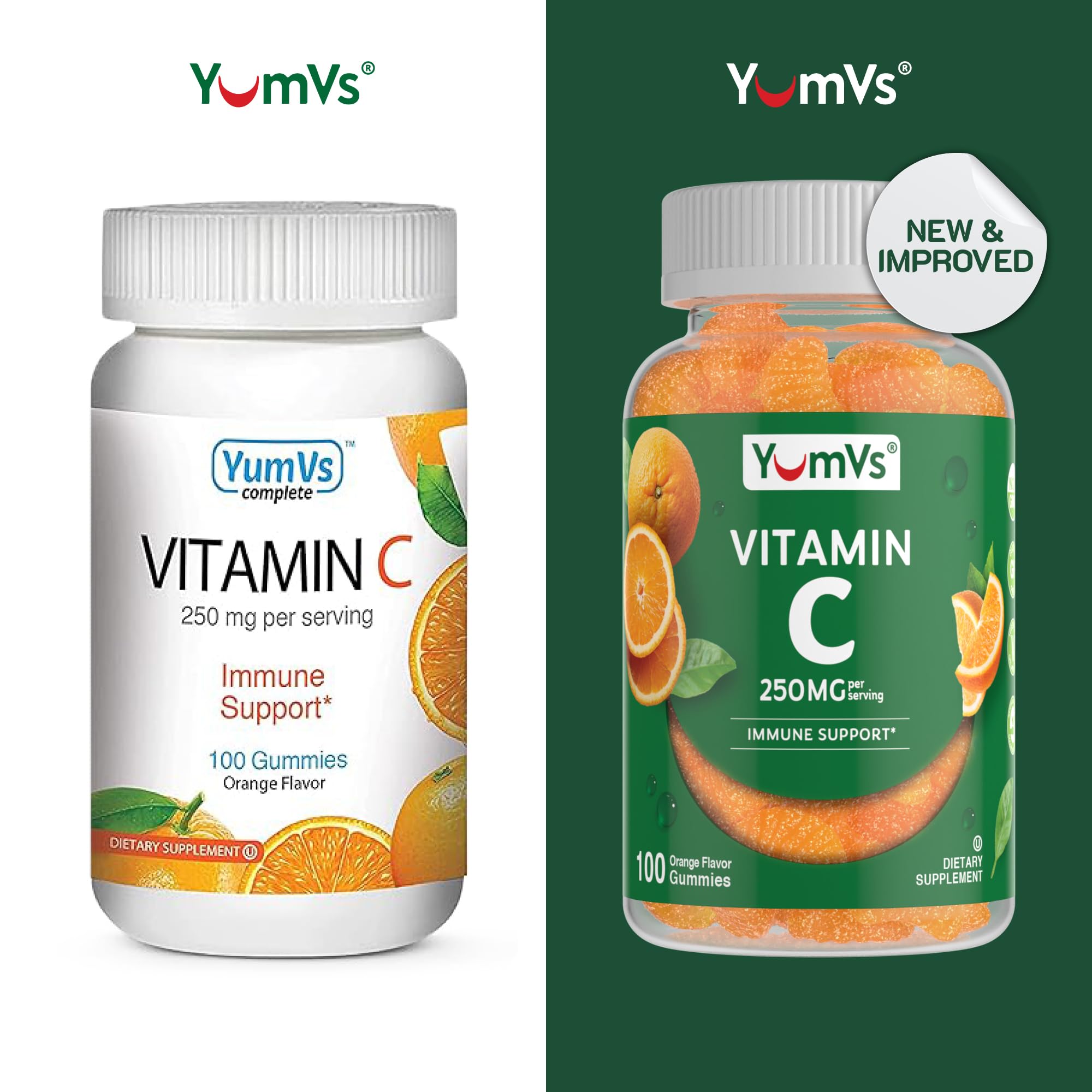 YUM-V'S Vitamin C Gummies 250mg orange flavour close-up
