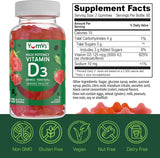 YUM-V'S Vitamin D3 Gummies 5000 IU on a wooden table
