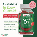 YUM-V'S Vitamin D3 Gummies 5000 IU side view showing packaging