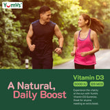 YUM-V'S Vitamin D3 Gummies 5000 IU with a measuring spoon