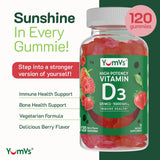 YUM-V'S Vitamin D3 Gummies bottle back view with label
