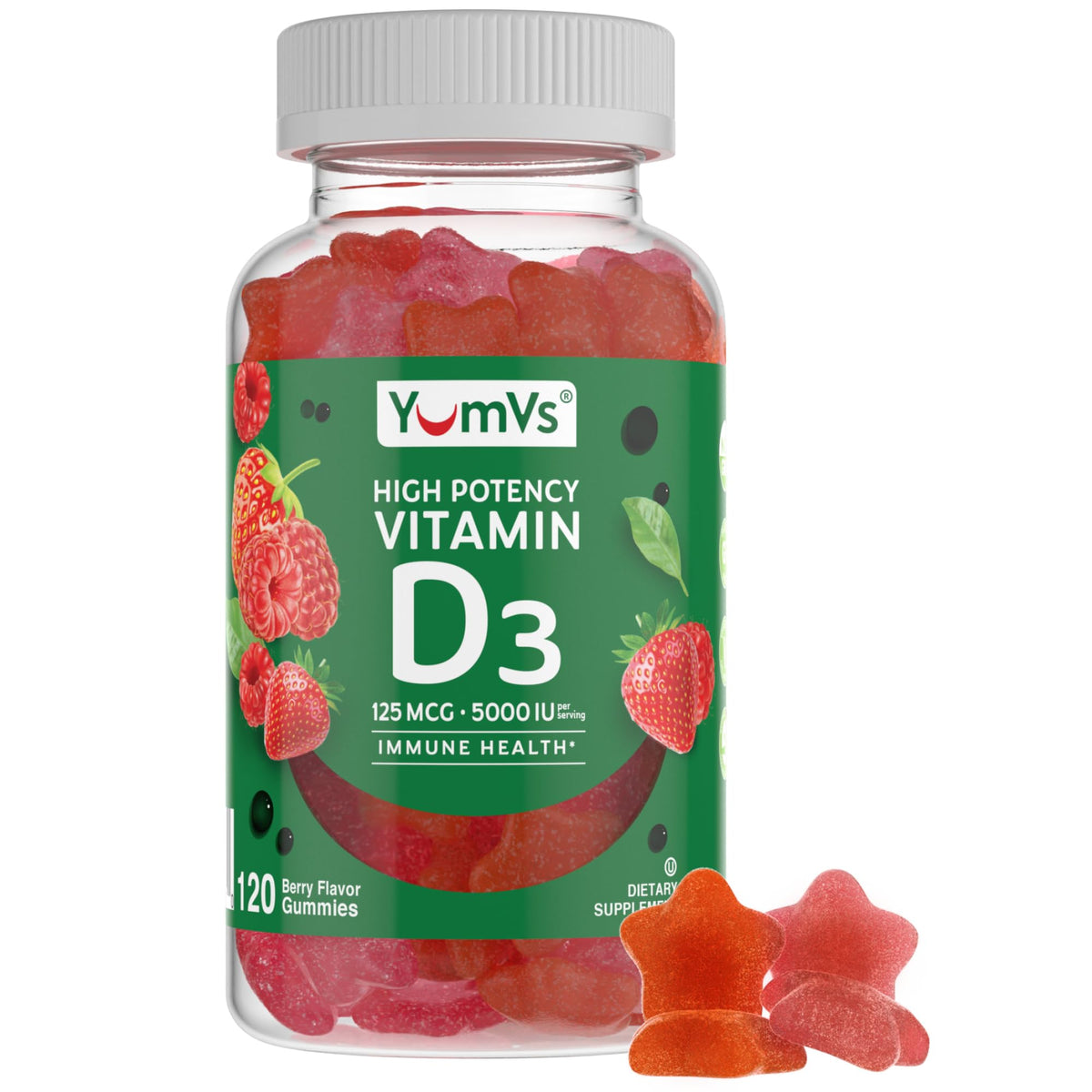 YUM-V'S Vitamin D3 Gummies bottle front view